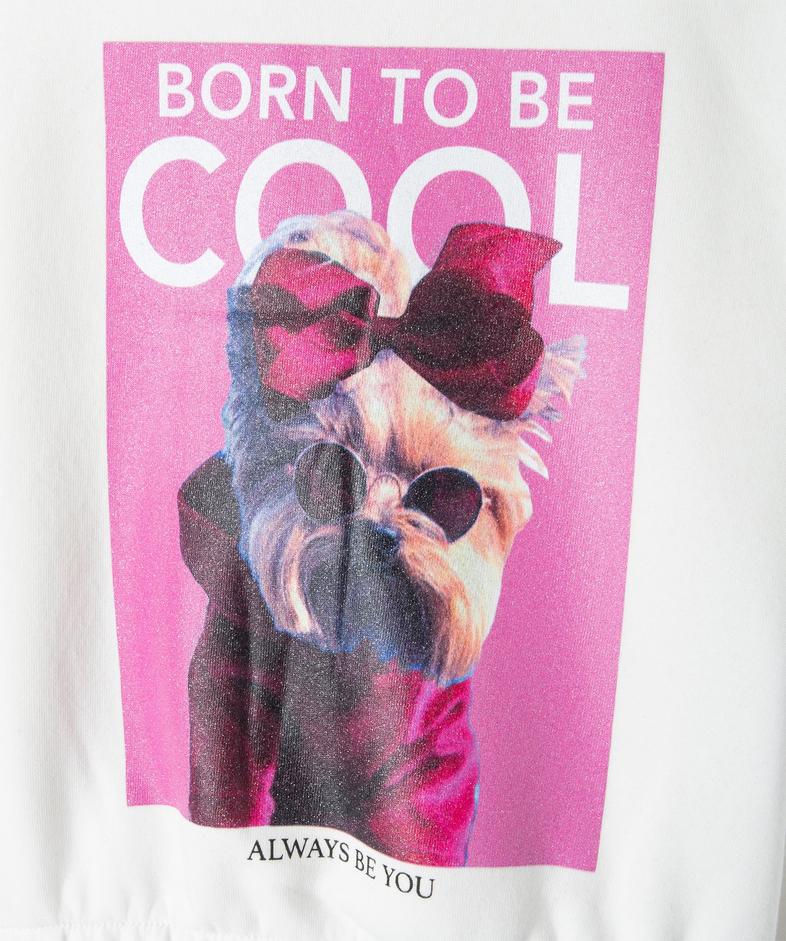 Sweat fille à motif fantaisie ecru | GEMO