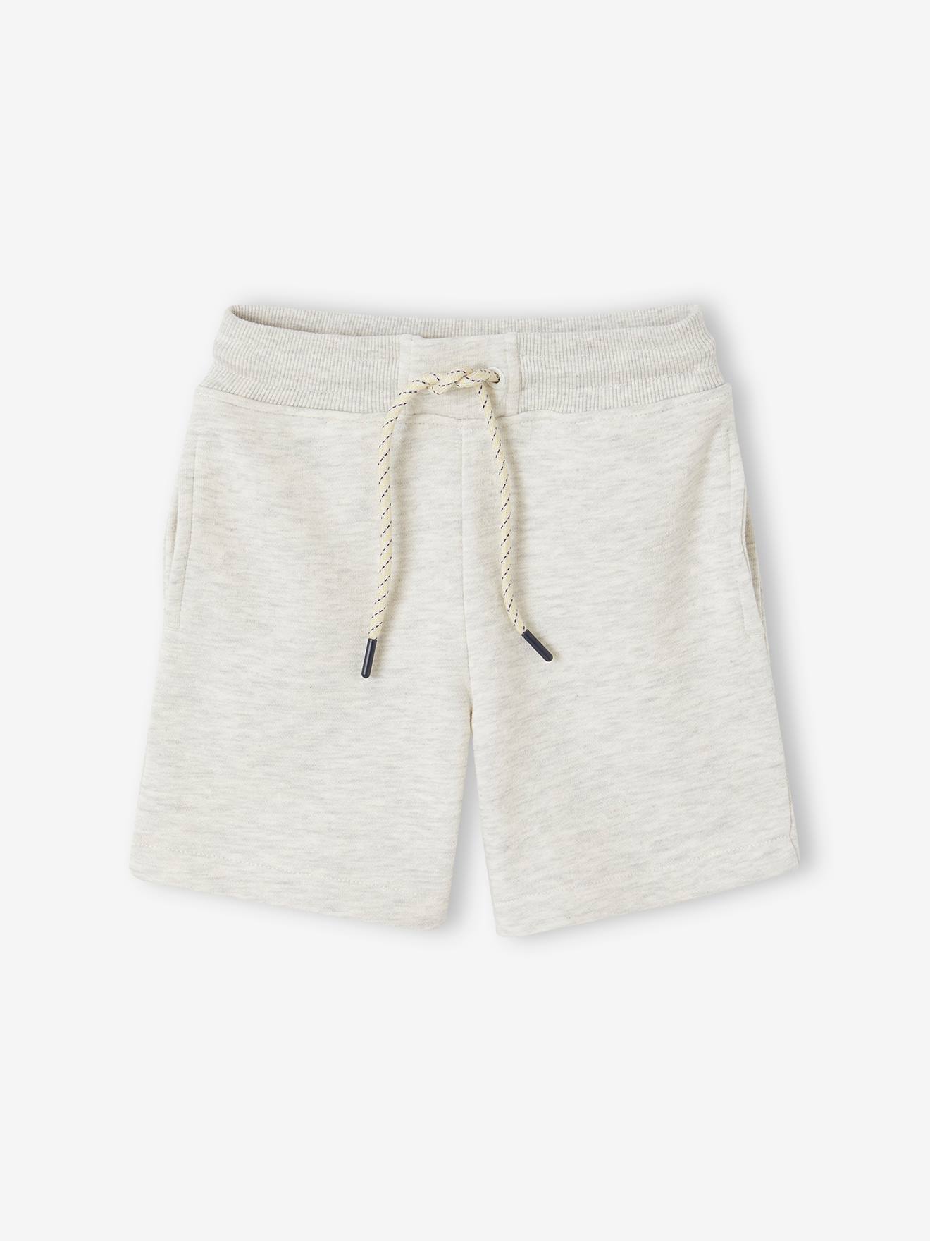 Vertbaudet Jungen Sport-Set: Sweatshirt & Shorts, personalisierbar Oeko-Tex - weiß meliert