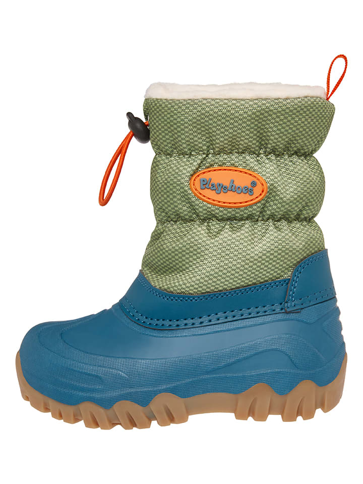 Playshoes Winterstiefel in Blau/ Khaki günstig kaufen