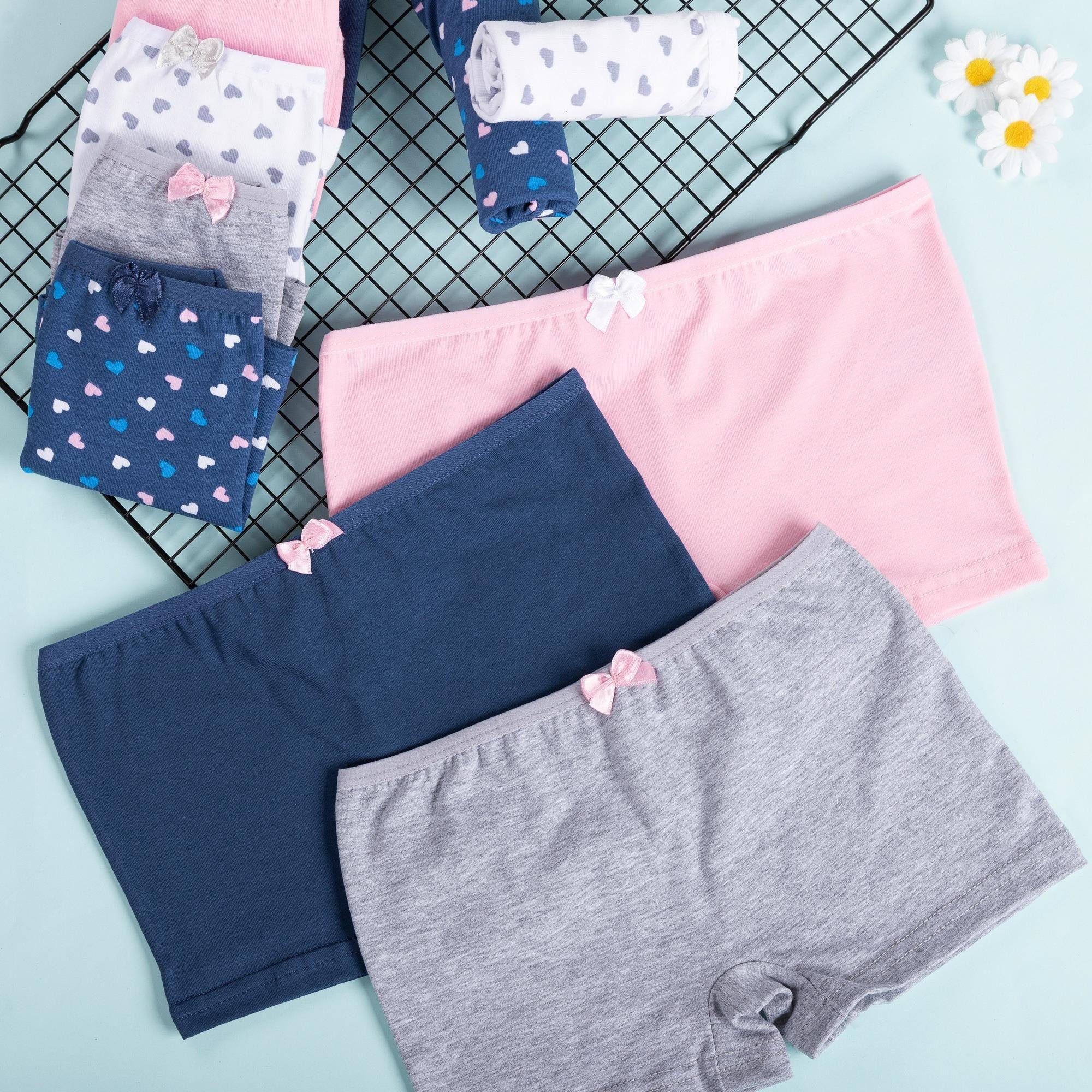 LOREZA Panty 10 Mädchen Pantys Unterwäsche Baumwolle - Herz Muster (Spar-Packung, 10-St)