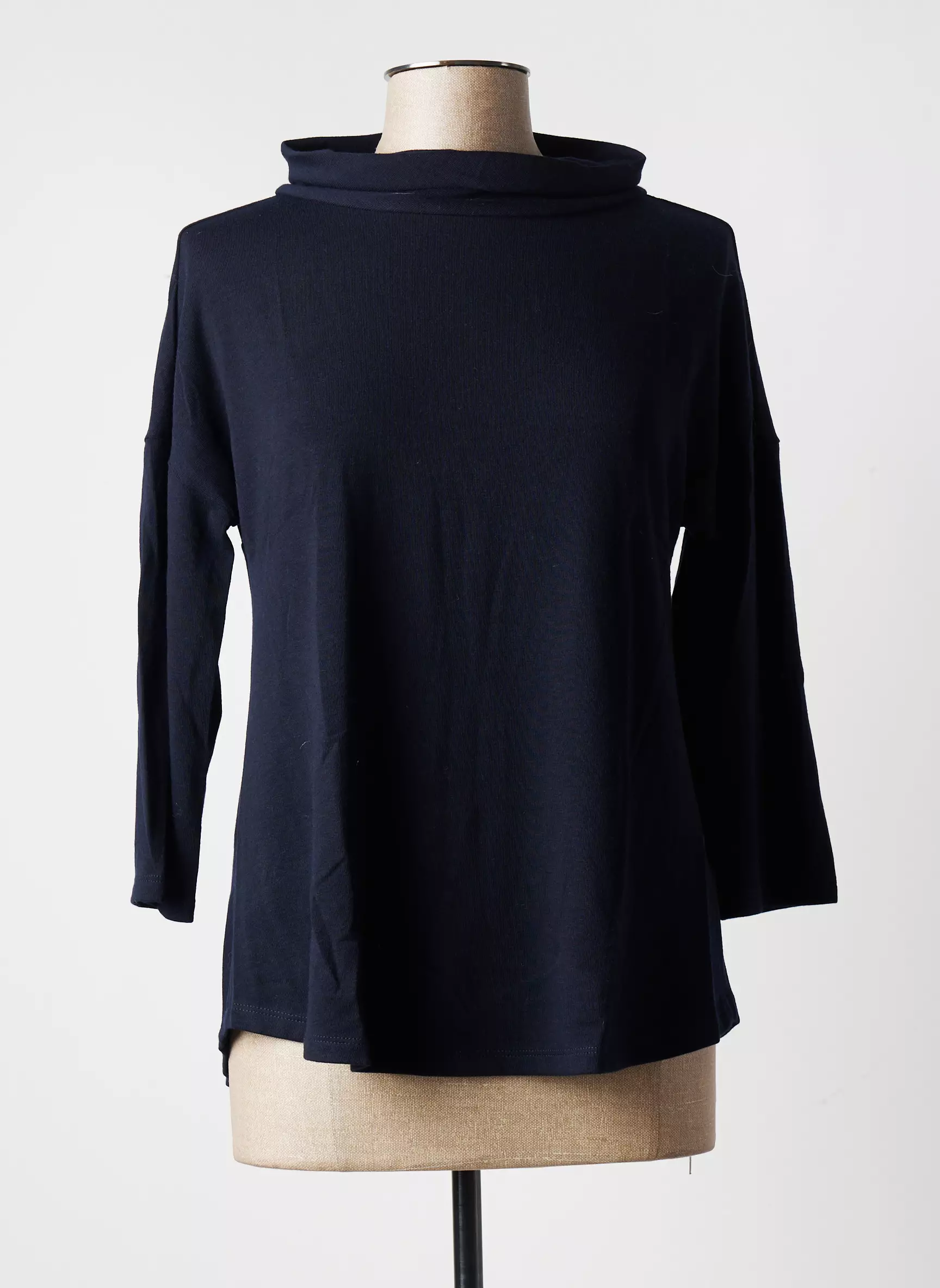Blanc Boheme Cols Roules Femme couleur bleu