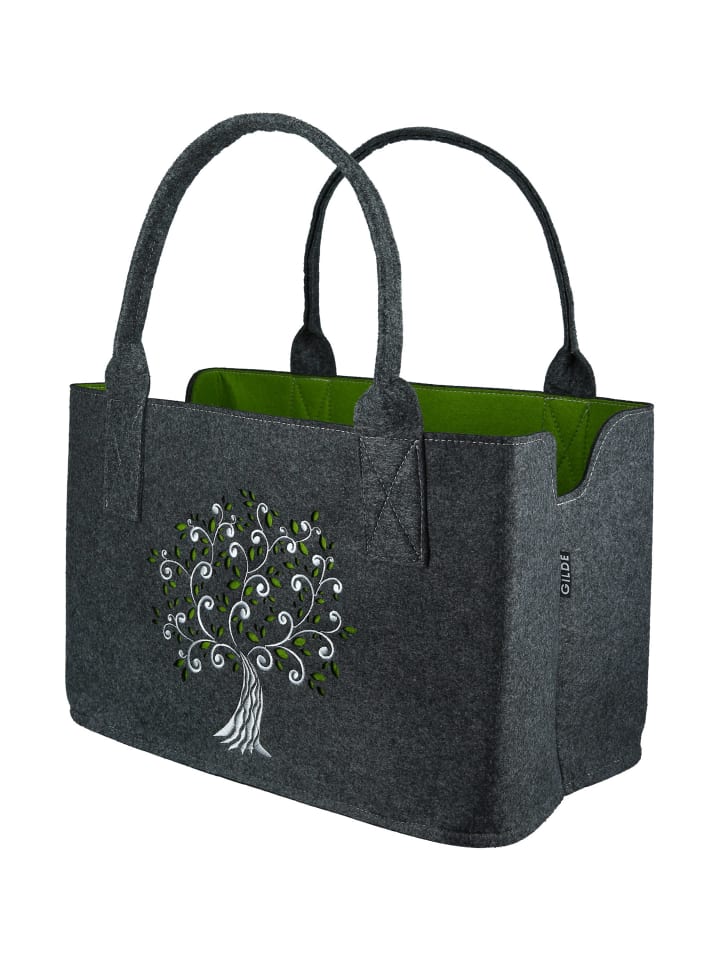 GMD Living 2er Set Filztasche Baummmotiv in Grau & Grün günstig kaufen onesize