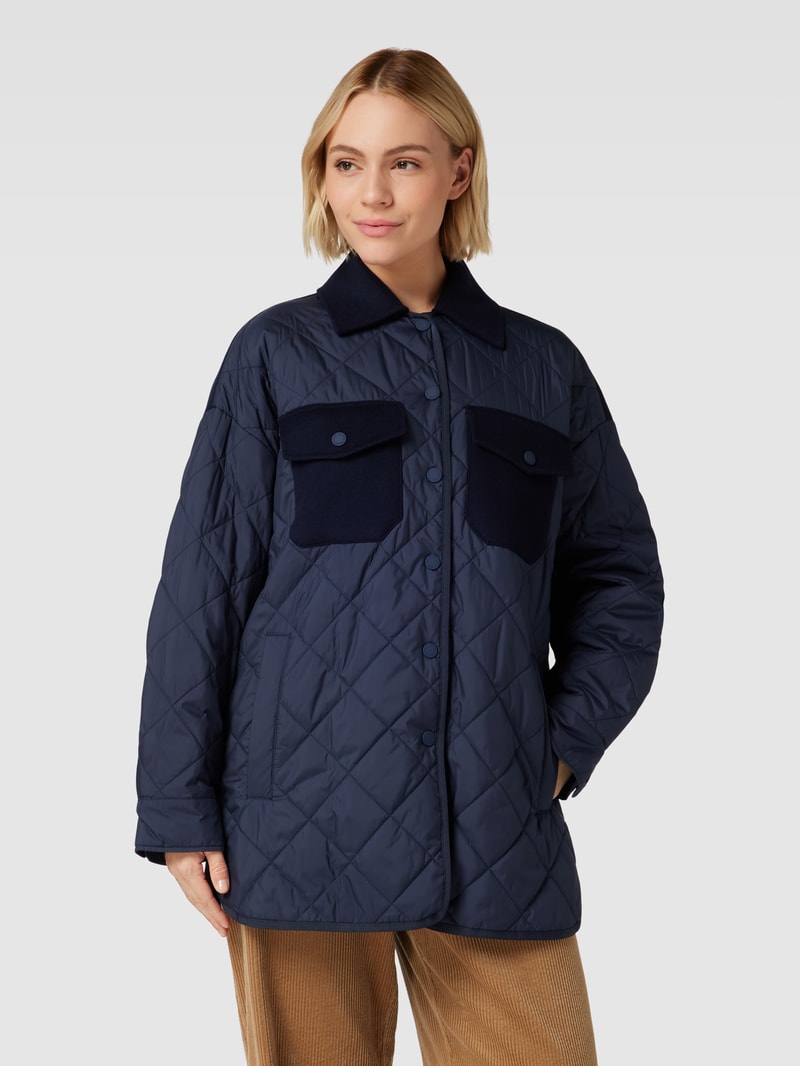 Steppjacke mit Bindegürtel Modell 'PAPRICA' in marineblau