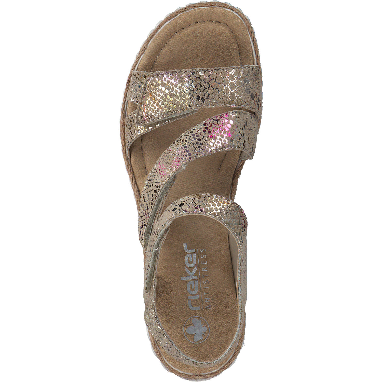 Rieker 69157, Plateau-Sandaletten, Damen, Beige