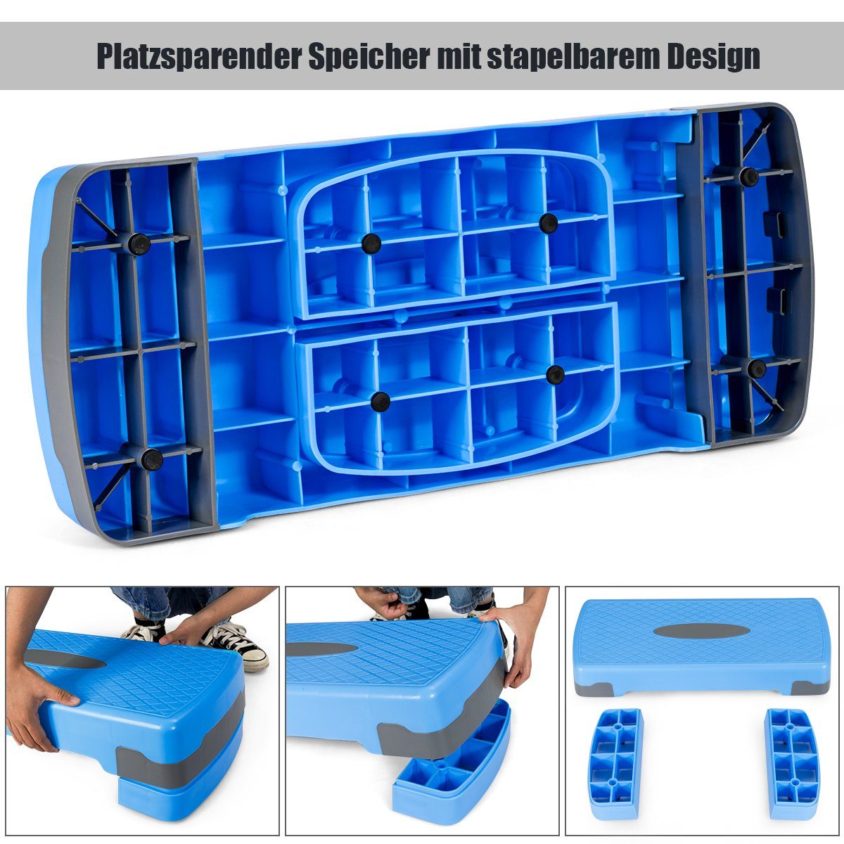 COSTWAY Stepper Aerobic Stepper, mit 2 Stufen, bis 250KG