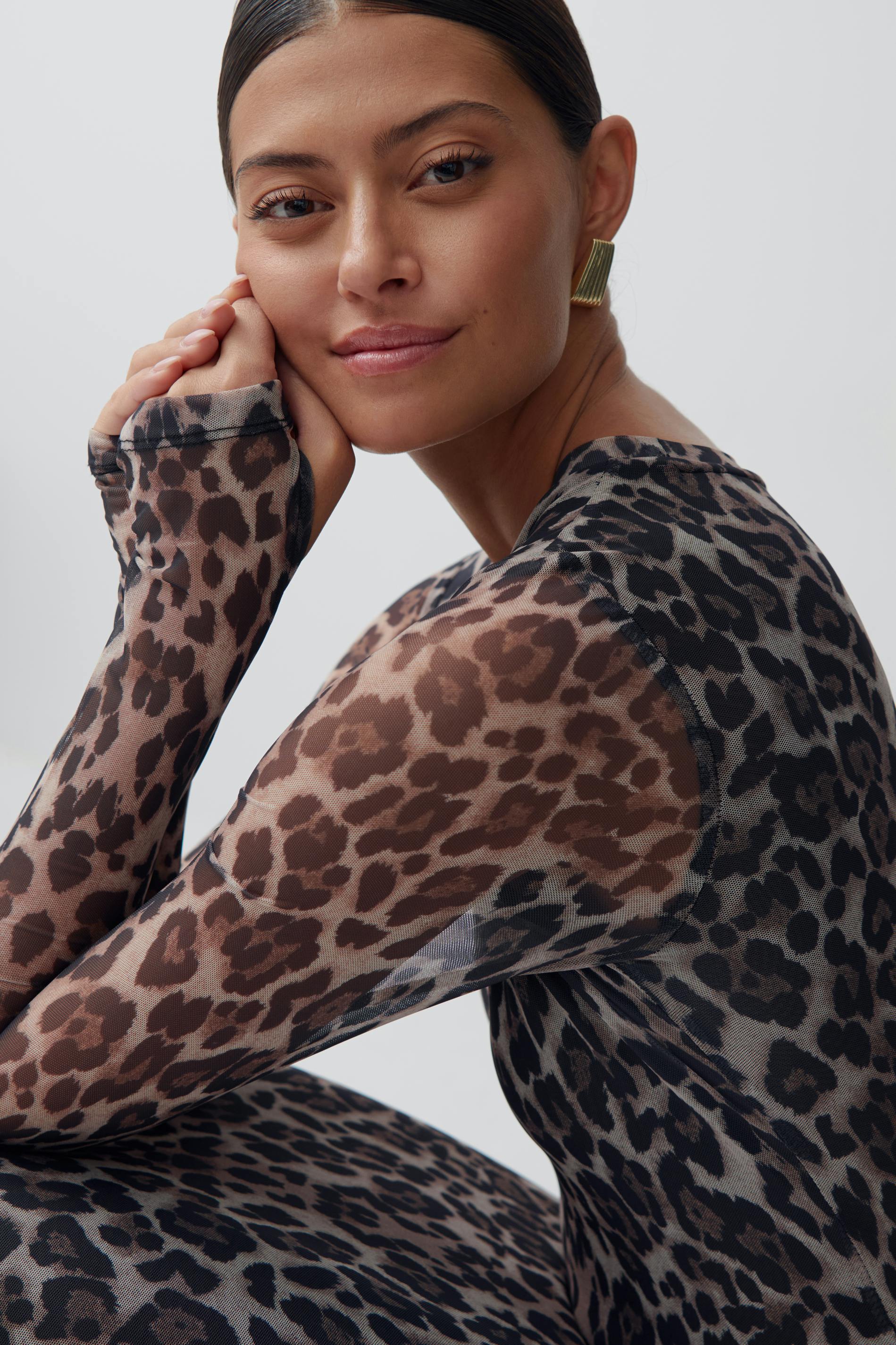 Long sleeve mesh dress