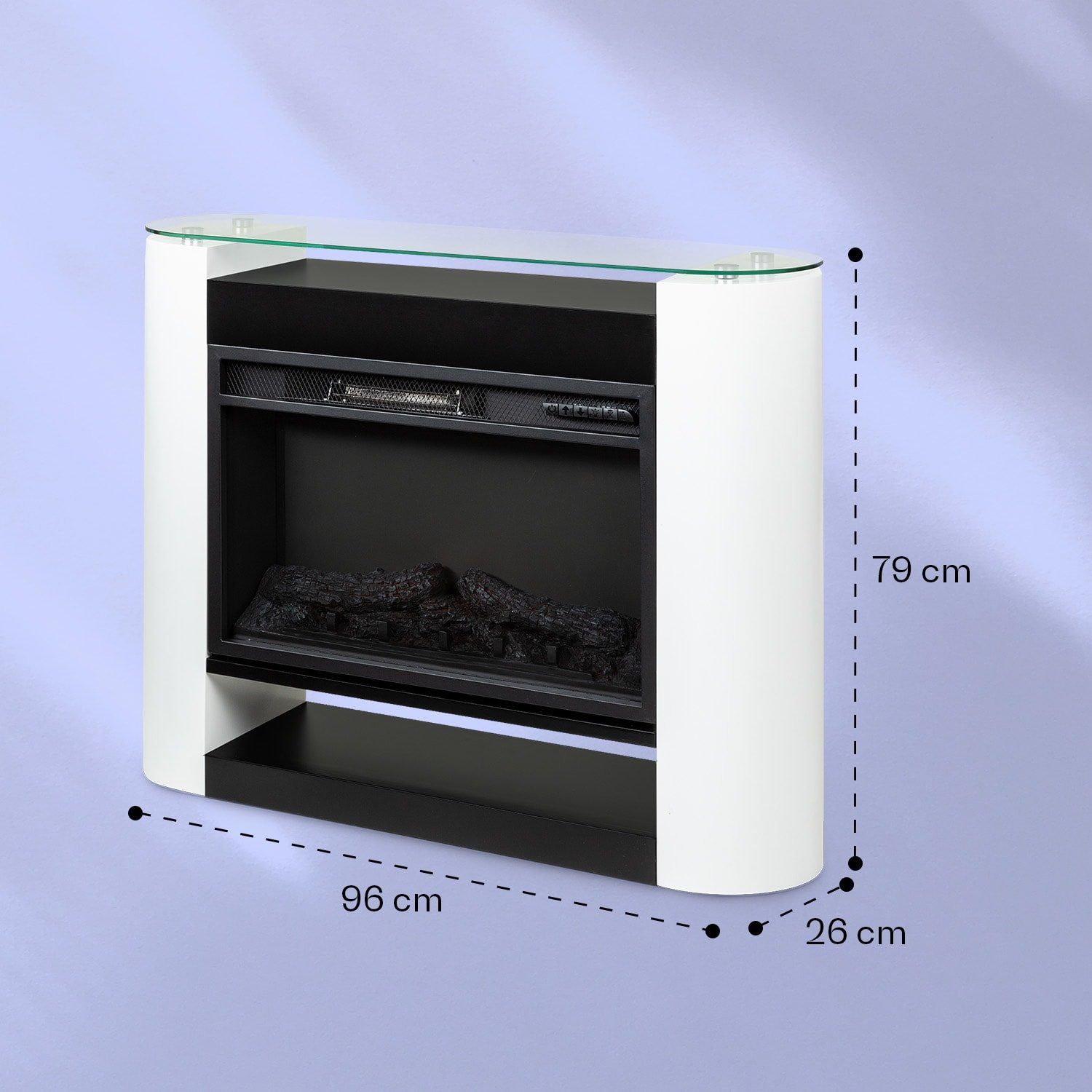 Klarstein Elektrokamin Studio 10 Arc, elektrischer Kamin Heizfunktion elektrischer Kaminofen Elektrokamin