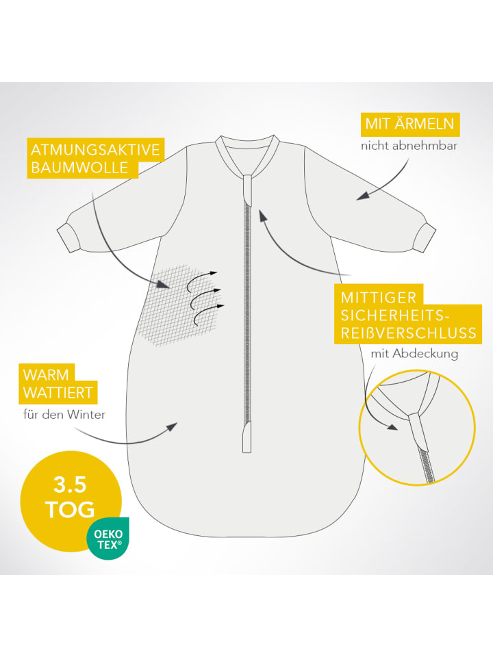 Schlummersack Babyschlafsack, 3.5 TOG in Braun günstig kaufen