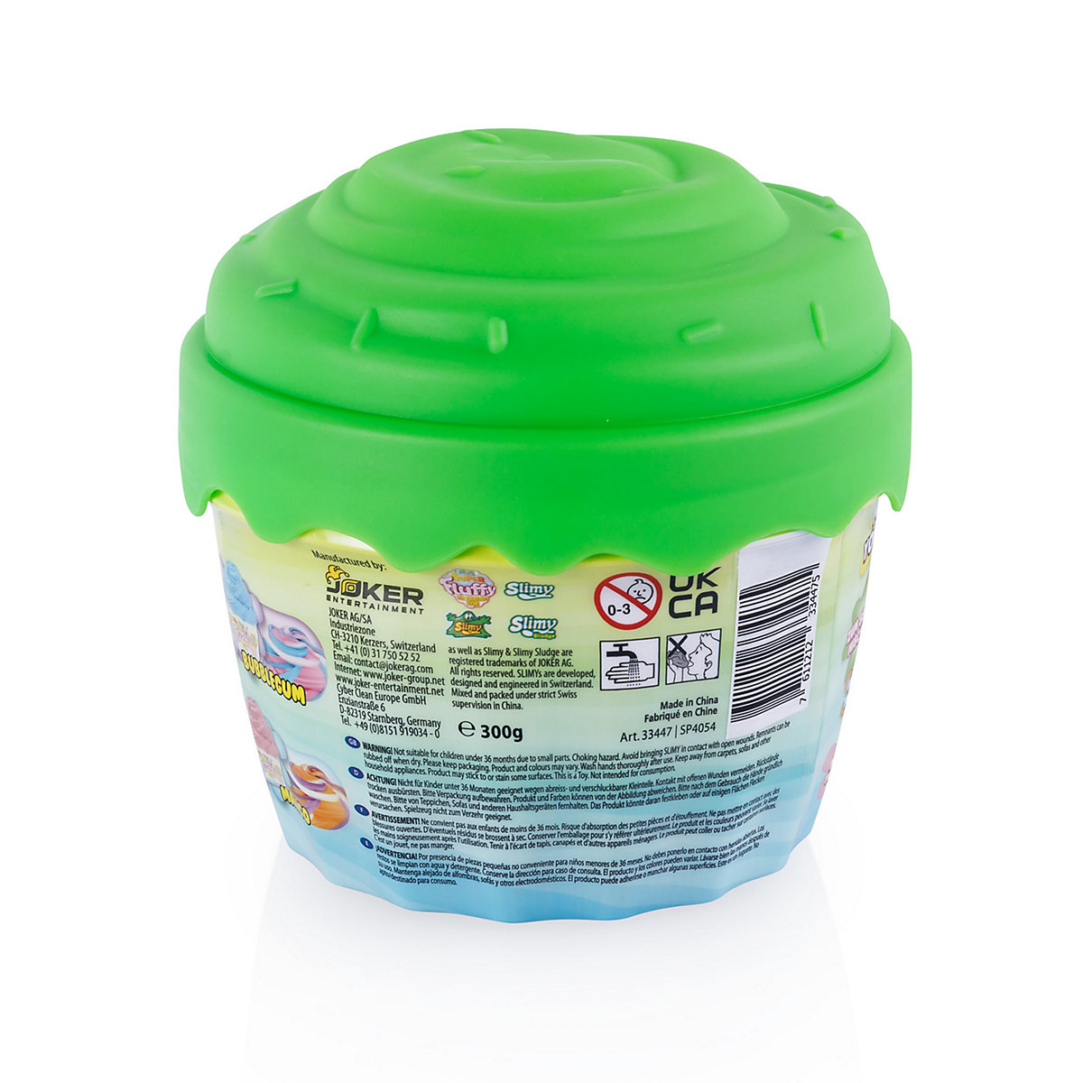 SLIMY® Super Fluffy 300g Spielmasse im Cup Cake-Becher - der flaumigste Original Slimy Slime, lustig duftende Schleim Knete für Kinder