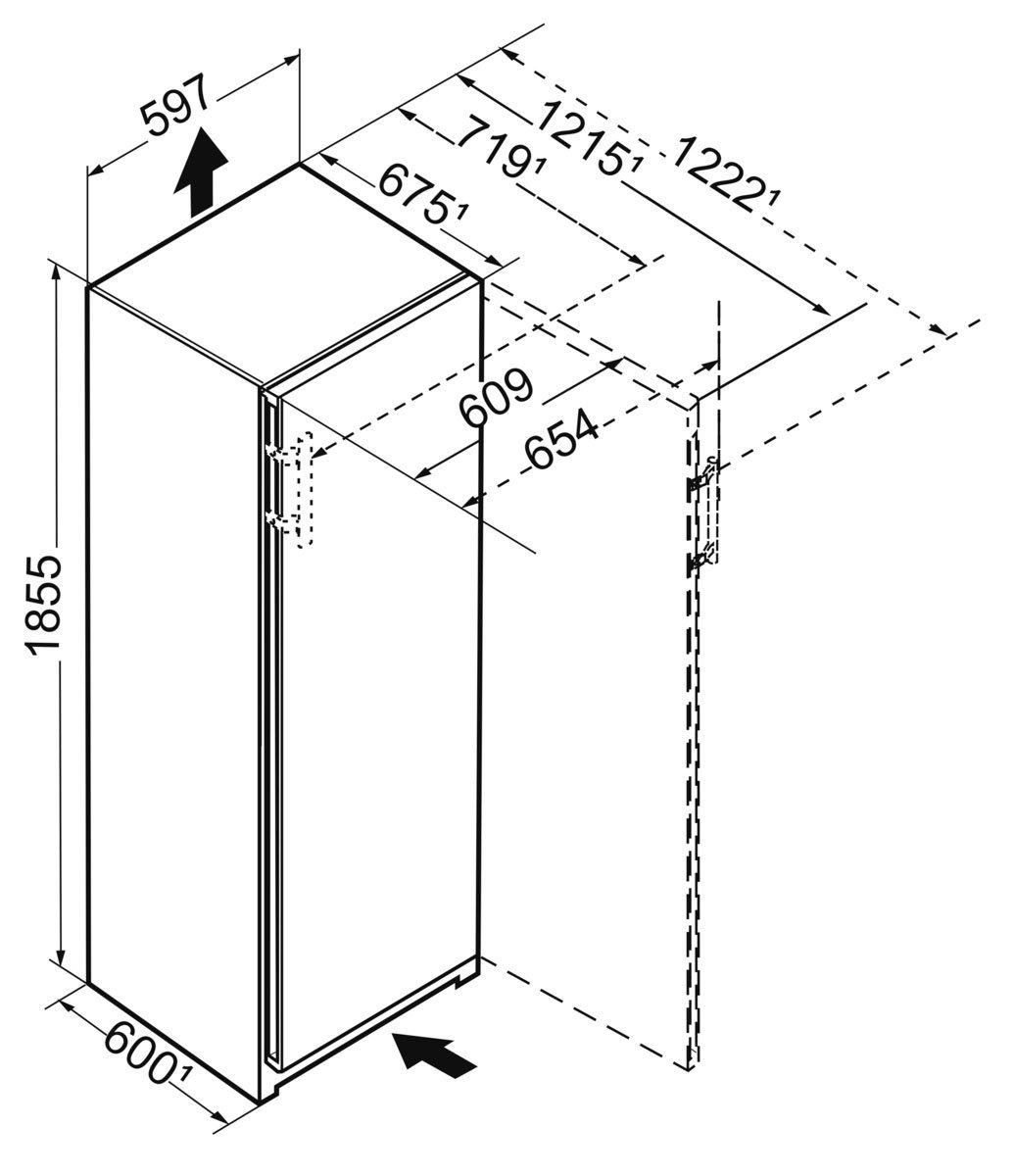 Liebherr Kühlschrank RBsdd 5250-20, 185,5 cm hoch, 59,7 cm breit, mit BioFresh