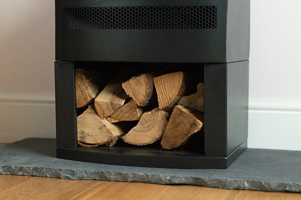 British Fires Elektrokamin Bramshaw mit Holzablage, mit Heizleistung, regelbarem Flammeneffekt und Timerfunktion