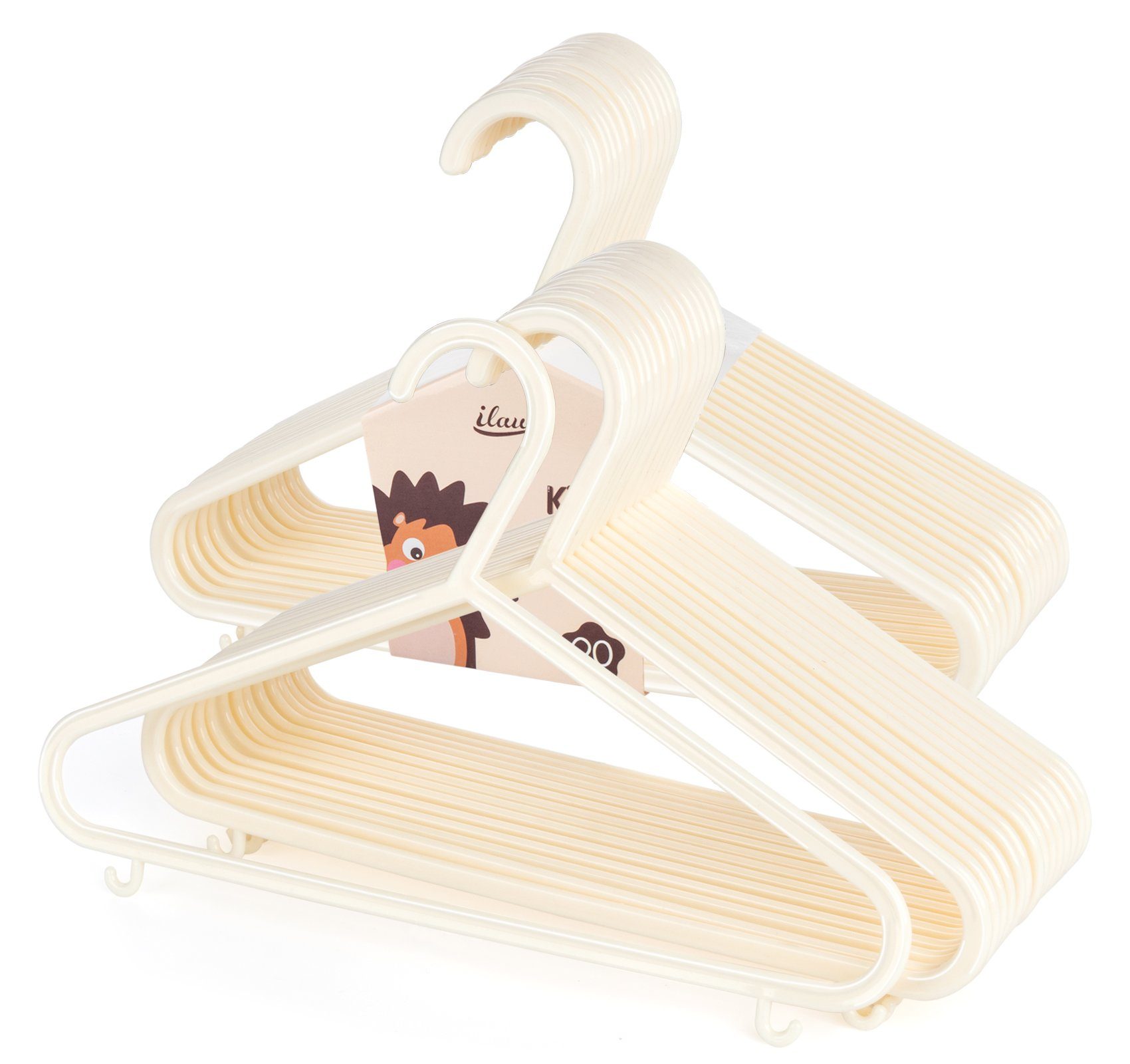 Homewit Kleiderbügel Babykleiderbügel 4mm Raumsparende Kinderkleiderbügel für Kleinkinder, (40-tlg), 28,5cm Breit, 4mm Dick, Beige