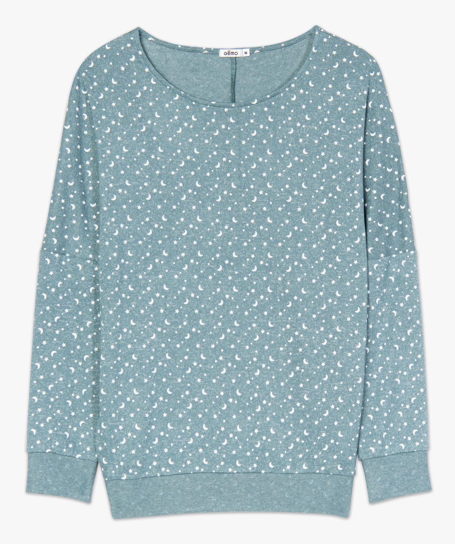 Haut de pyjama à manches chauve-souris femme imprime | GEMO