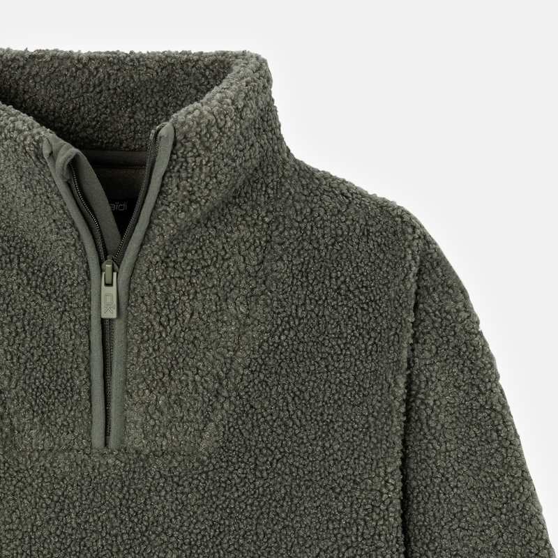 Sweat en polaire sherpa vert garçon