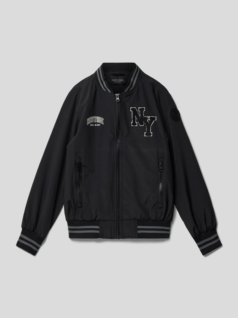 Bomberjacke mit Label-Detail Modell 'basecar' in schwarz
