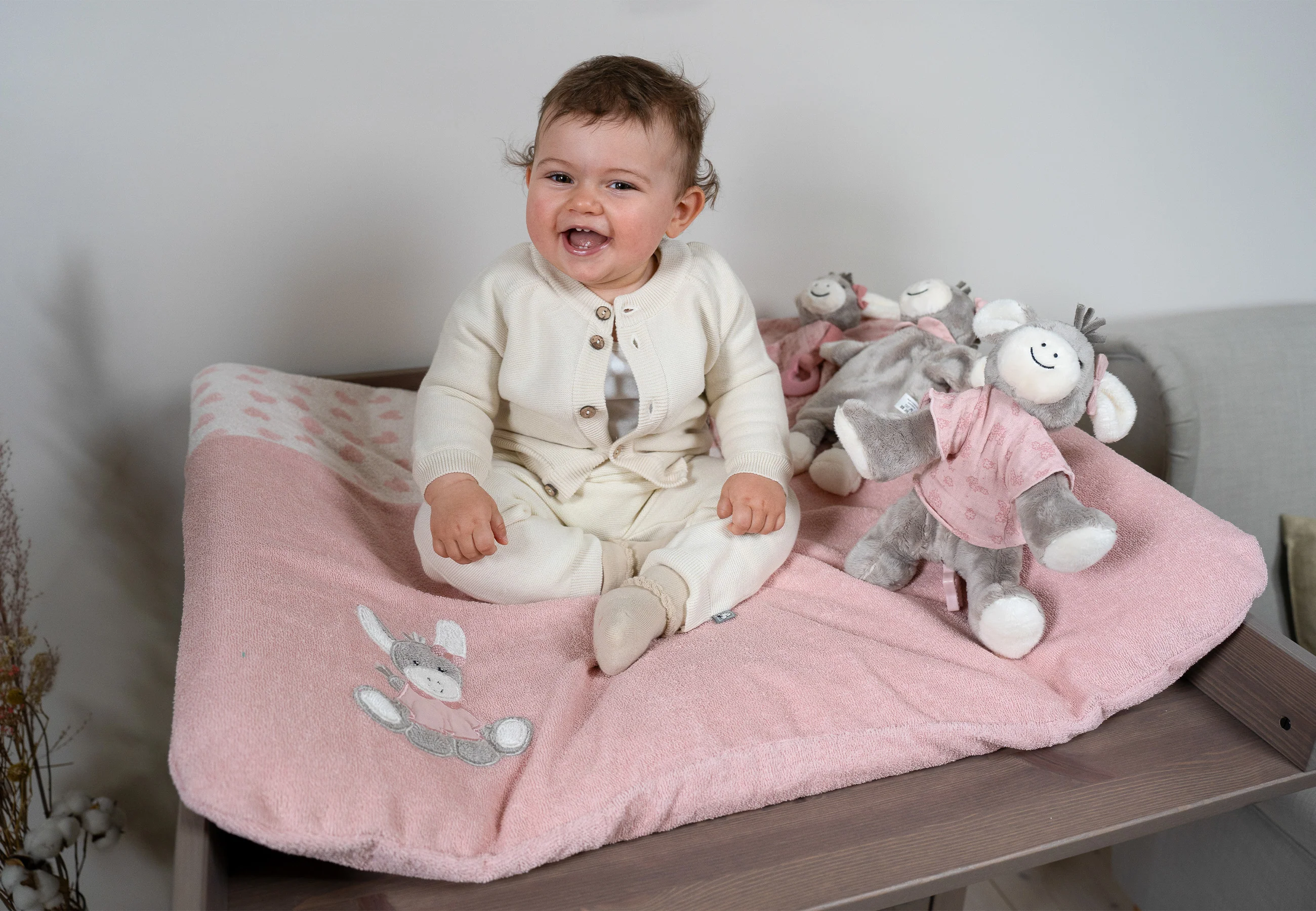 Wickelauflagenbezug Esel Emmi Girl  in rosa