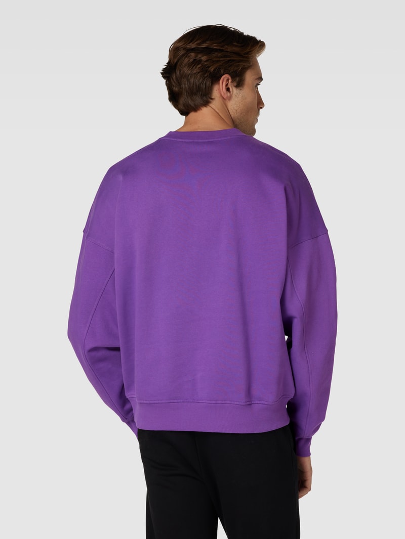 Sweatshirt mit gerippten Abschlüssen in violett