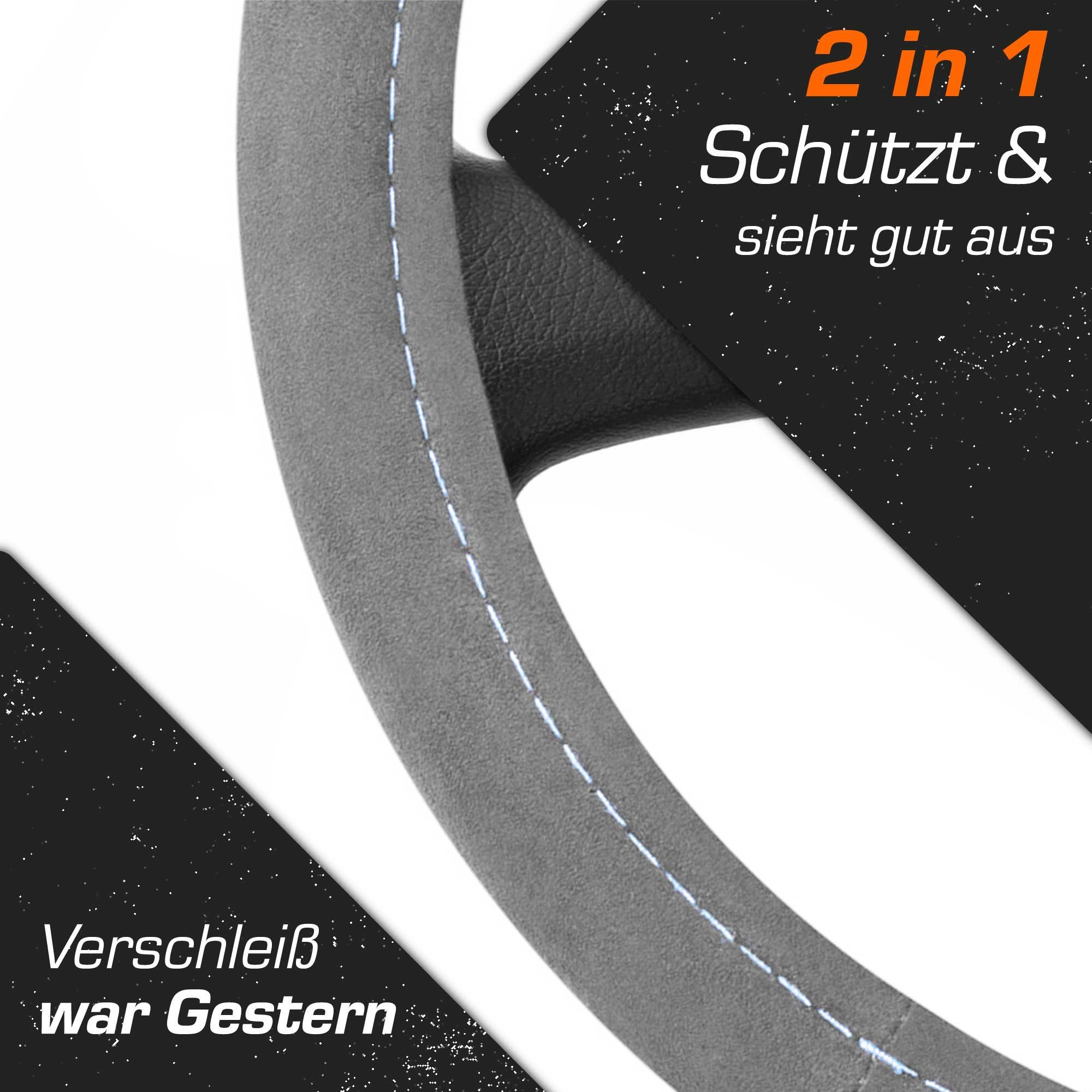Upgrade4cars Lenkradbezug Alcantara Optik, Ø 37,00 - 39,00 cm, Sportlich-Elegante Wildlederähnliche Struktur