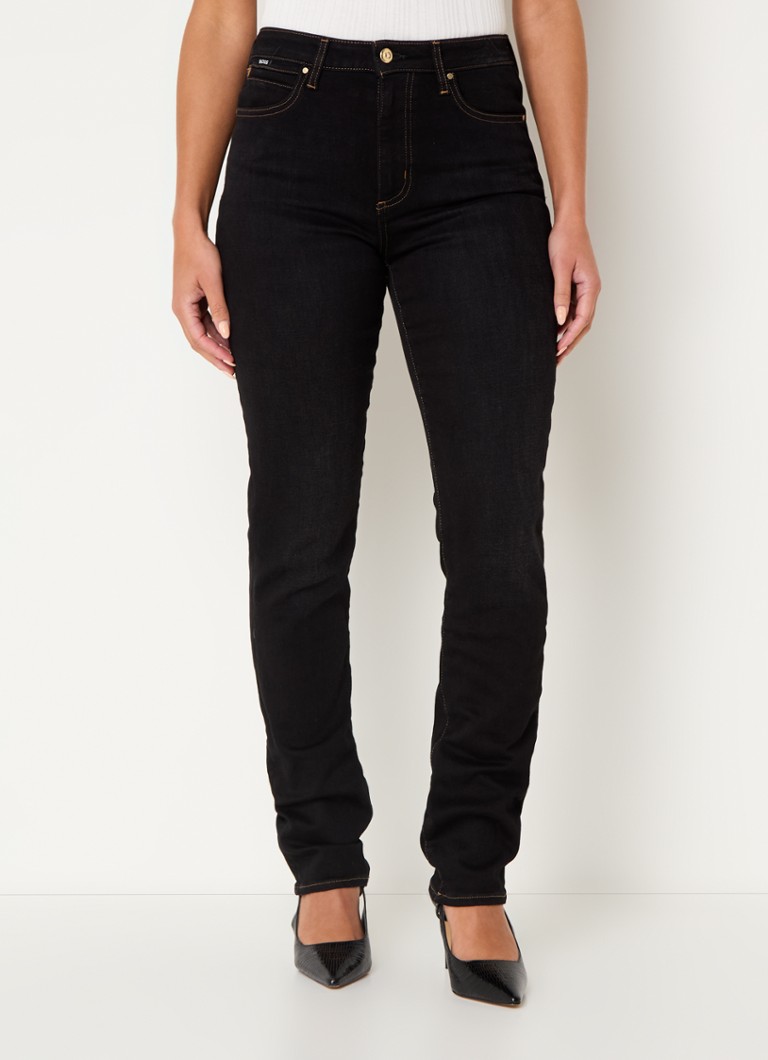 Blugi HUGO BOSS State cu talie înaltă, croială skinny, culoare spălată