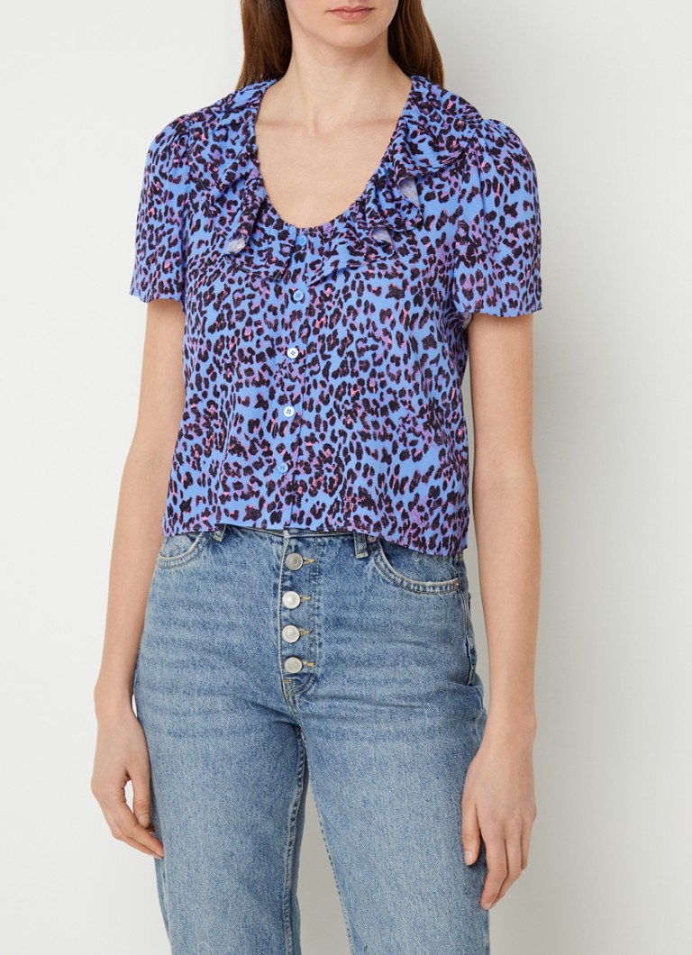 Top leopardato con volant.