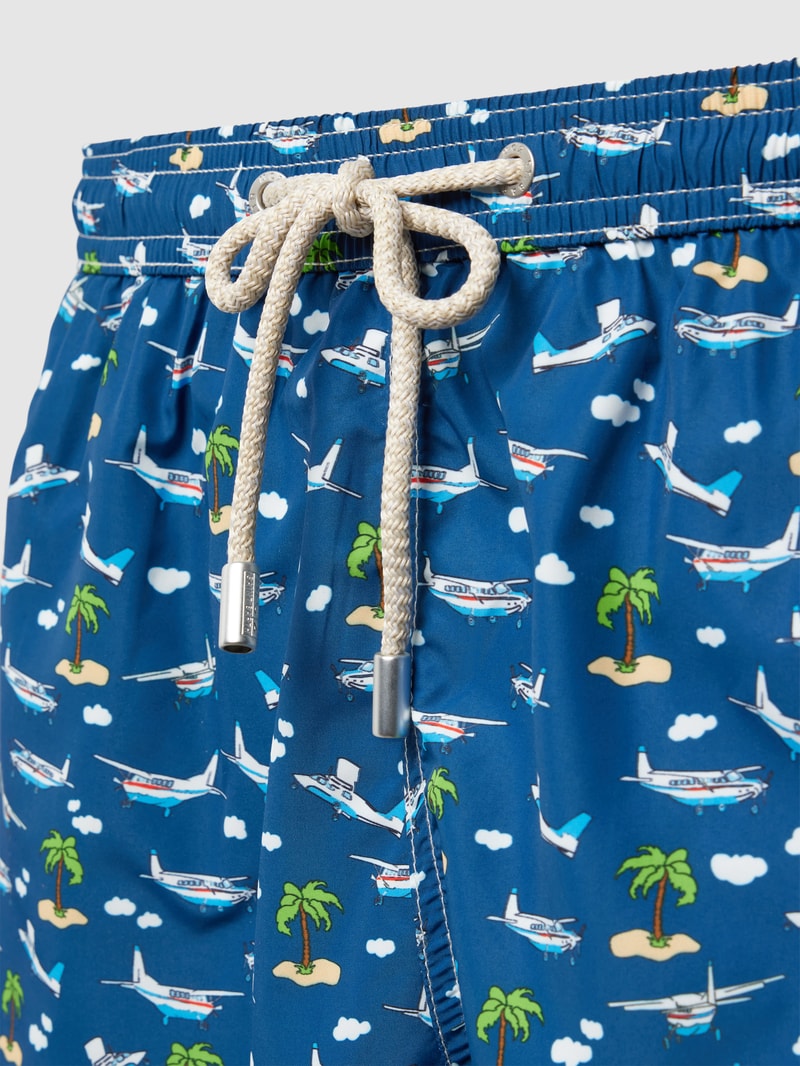 Badehose mit Allover-Print Modell 'FANTASY' in marineblau