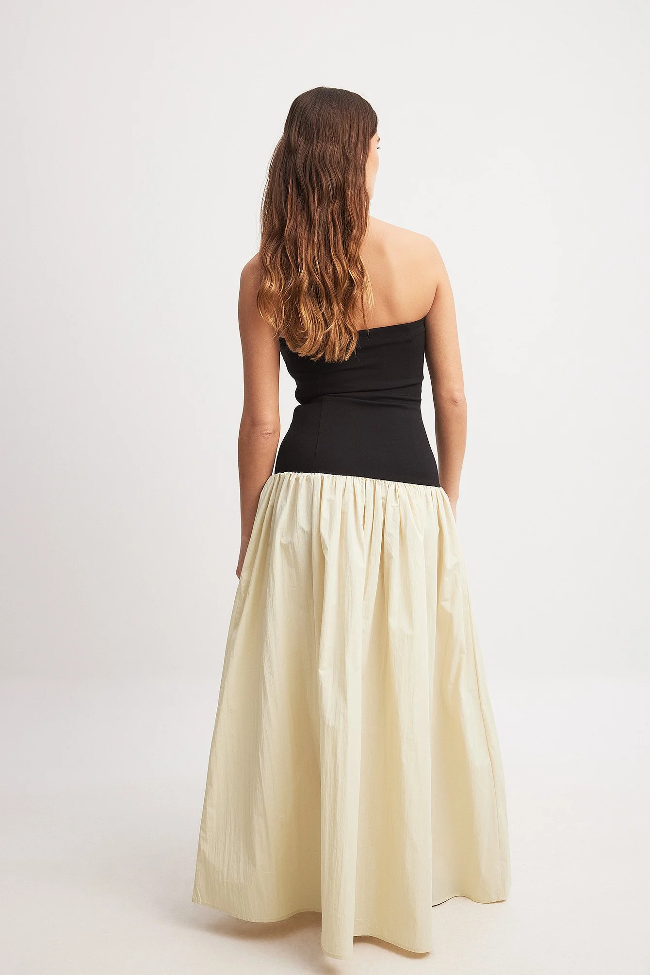 Ärmelloses Maxikleid aus Jersey-Popeline