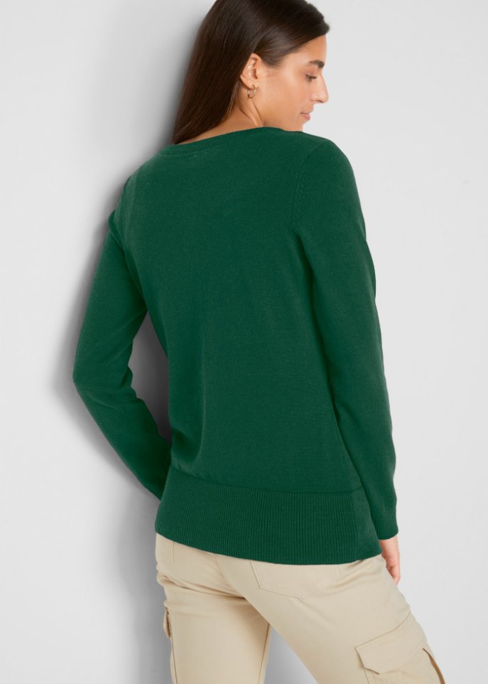 Basic Feinstrickjacke mit recycelter Baumwolle