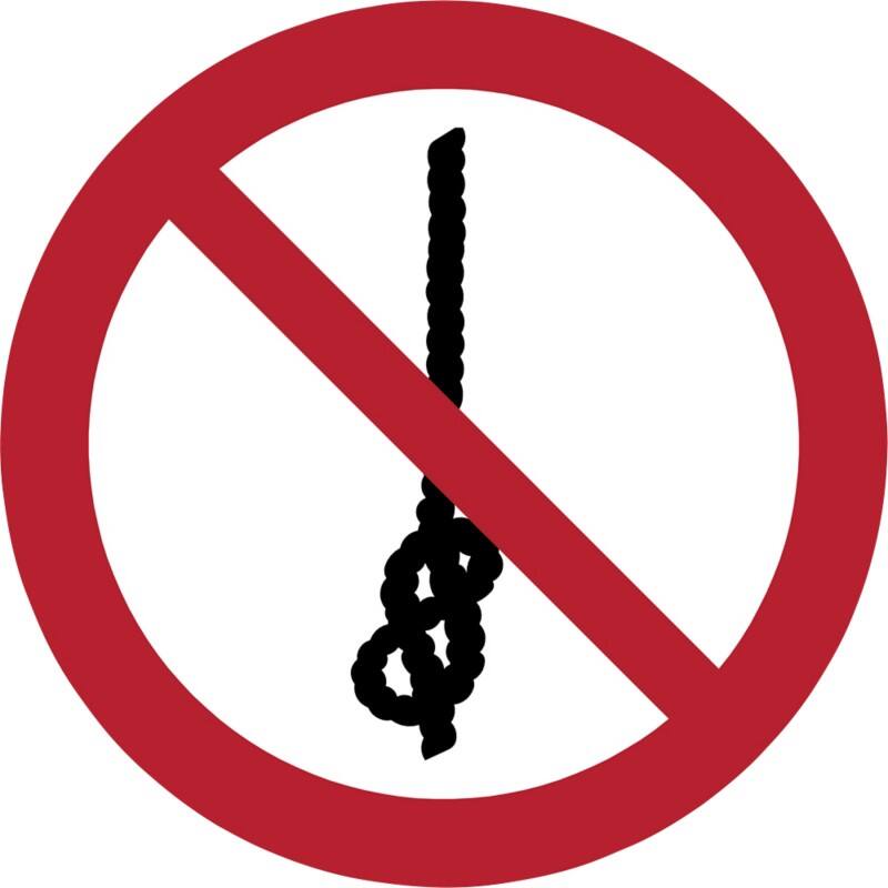 Djois Warnschild Das Knoten von Seilen ist verboten Klebstoff, einschraubbar PP (Polypropylen) 10 (B) x 0,14 (H) cm 3 Stück