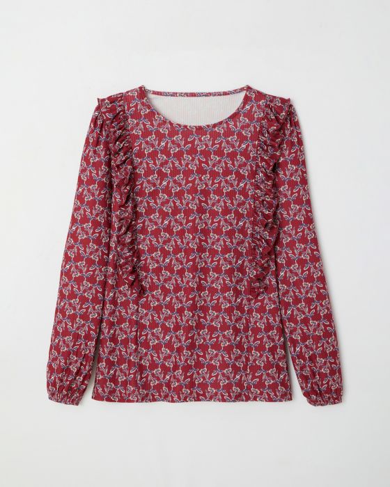 Tee-shirt en maille, finement côtelée