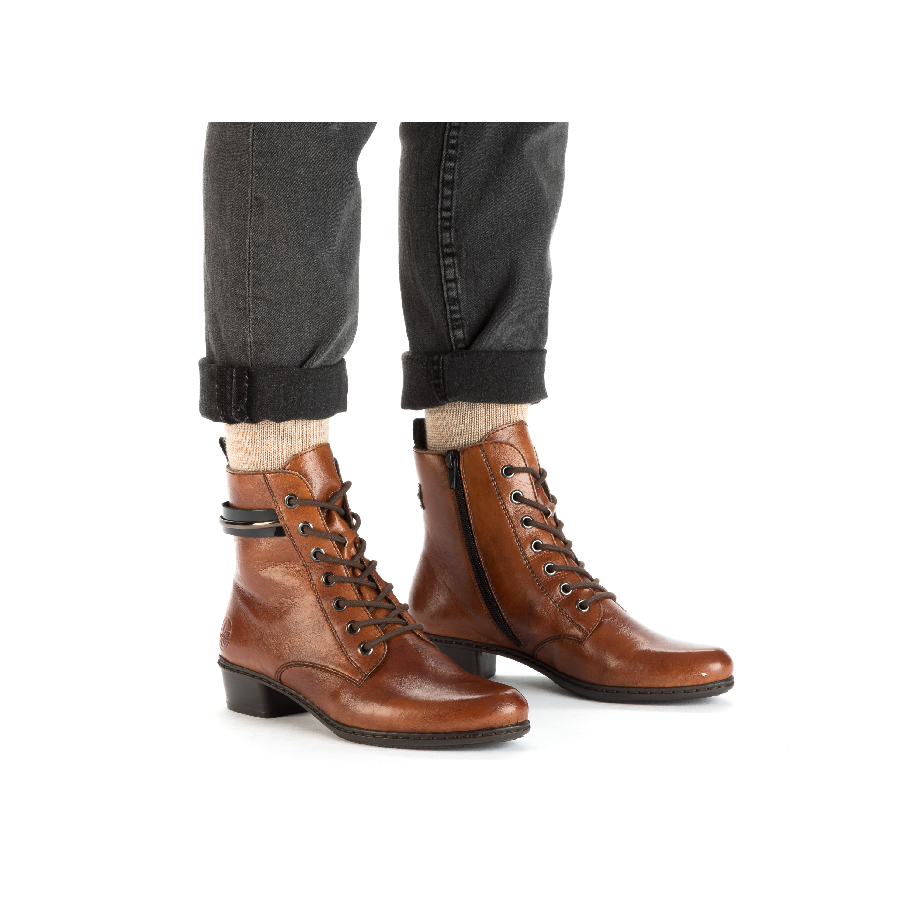 Rieker Damen Stiefeletten kupferbraun