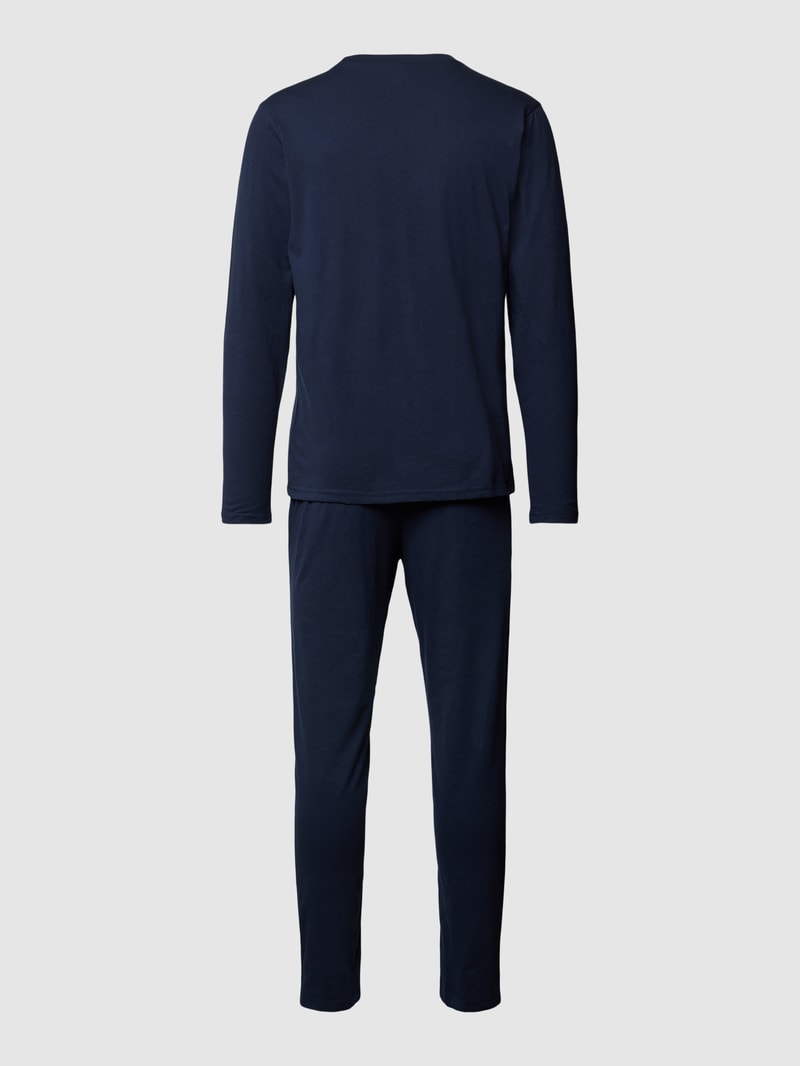 Pyjama mit Rundhalsausschnitt Modell 'BASIC LABEL' in blau