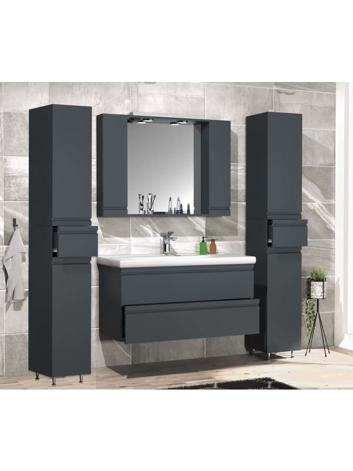 ebuy24 Badmöbelset SiloraXL Anthrazit 160 x 46 cm günstig kaufen onesize