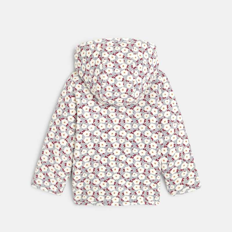 Veste réversible imprimée et doublure fausse fourrure bébé fille