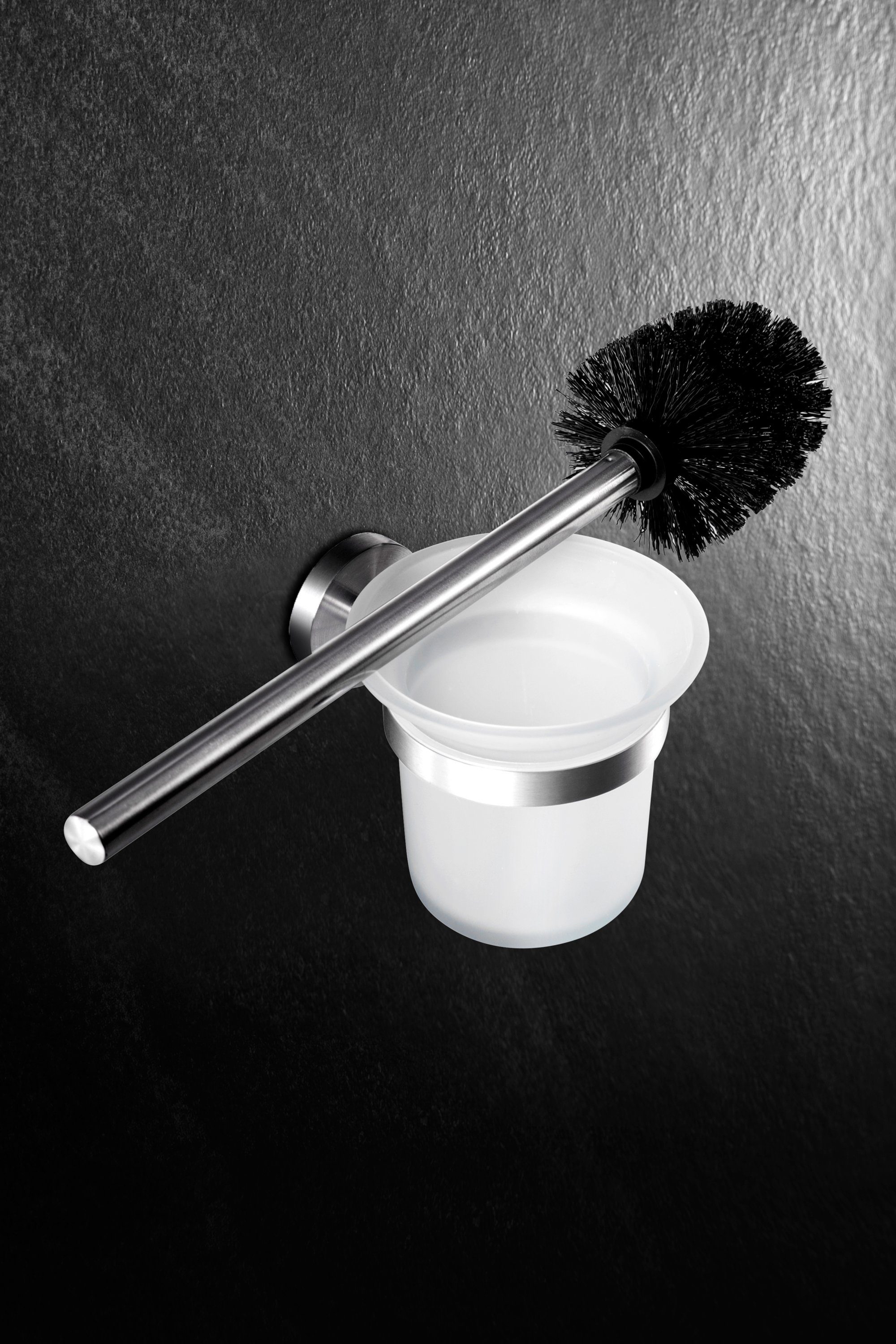 Ambrosya WC-Garnitur Toilettenbürstenhalter mit Wandhalterung - Klobürstenhalter Klobürste, Badezimmer, WC, (Packung), einfache Selbstmontage
