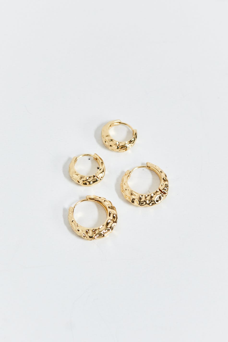 Hammered 2-pack hoop earrings