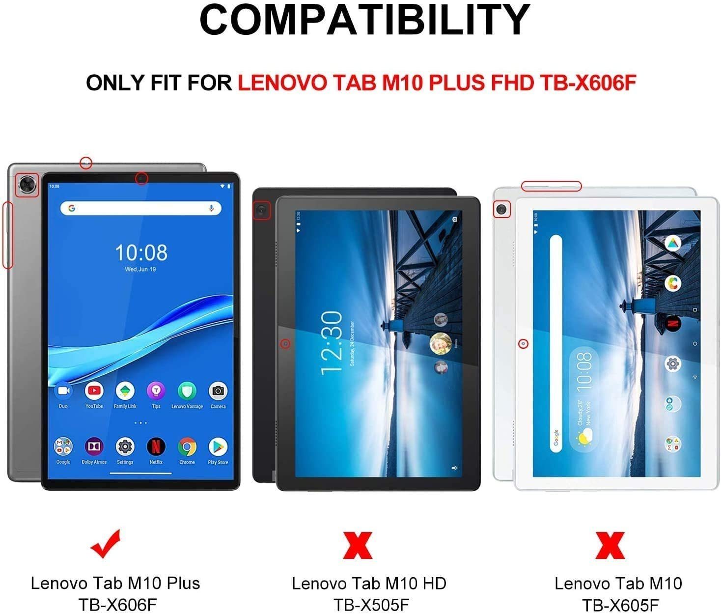 Mutoy Tastatur Hülle für Lenovo Tab M10 Plus (2nd Gen) TB-X606F 10.3 Zoll Tablet-Tastatur (Deutsches QWERTZ, 7 Farben LED-Hintergrundbeleuchtung Kabellose)
