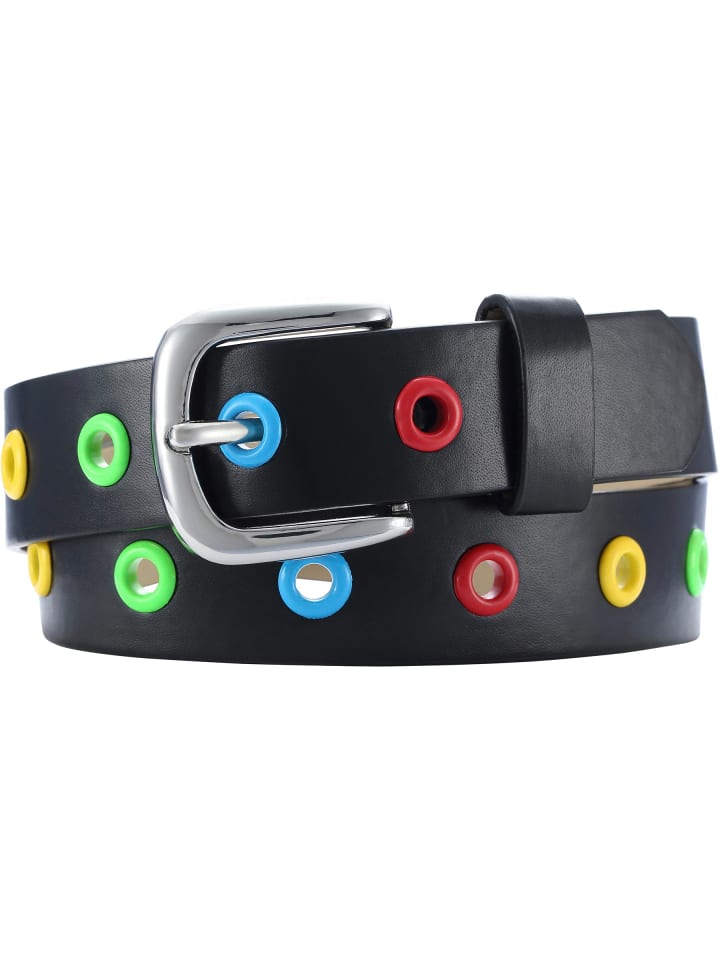 Playshoes PU-Gürtel mit Nieten in Schwarz günstig kaufen