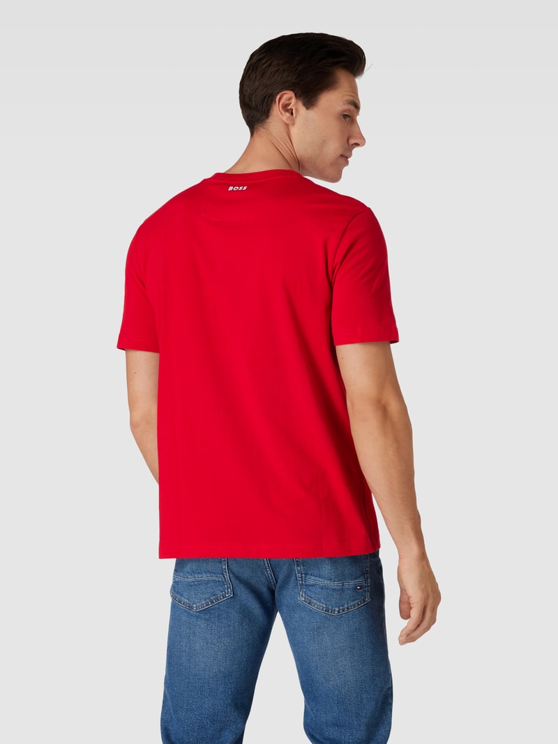 T-Shirt mit Label-Print in rot