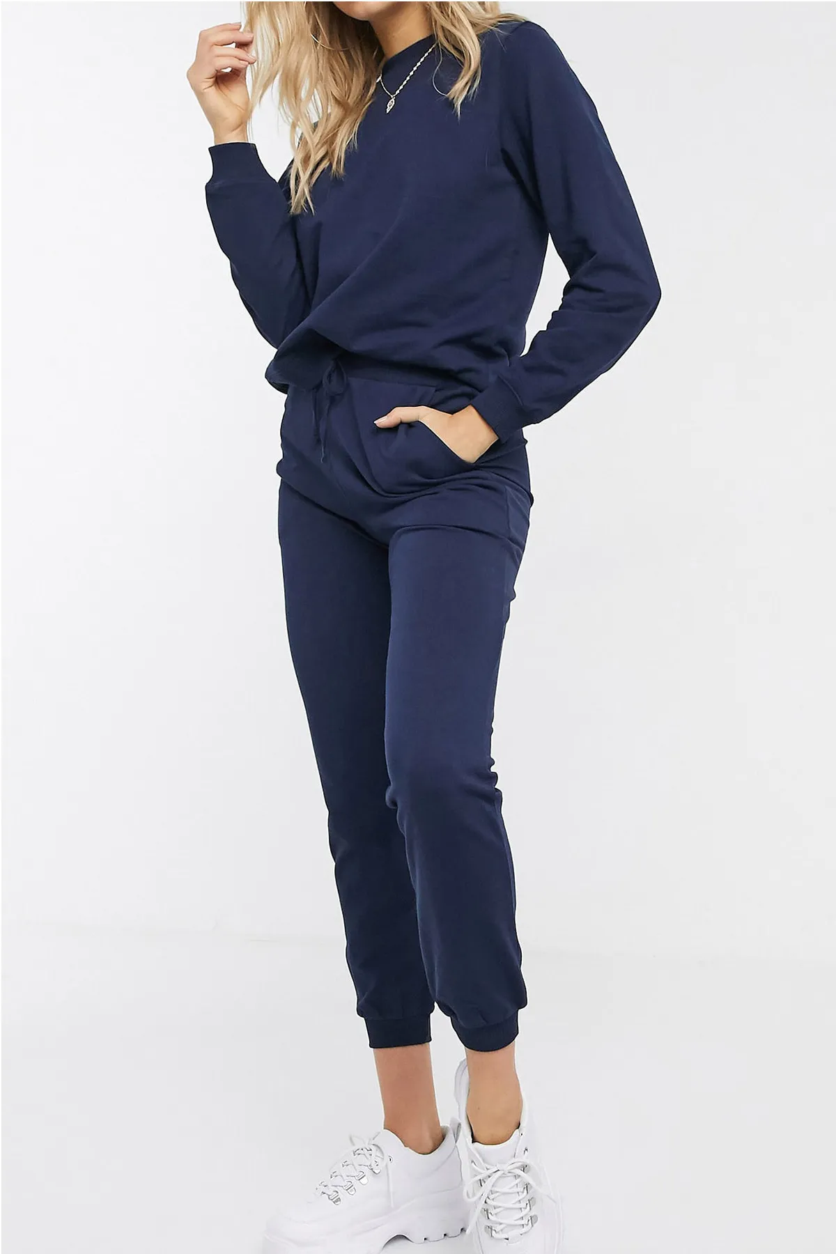 Know  Damen-Pyjama-Set aus marineblauer Baumwolle