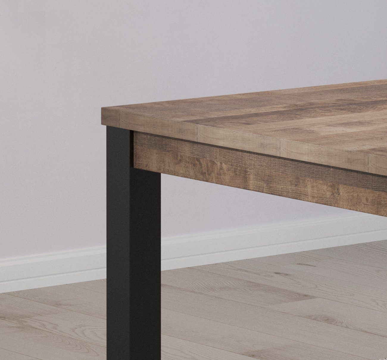trendteam Esstisch Emile (Esstisch in Eiche Tabak und schwarz, 200 x 100 cm), bis zu 8 Personen