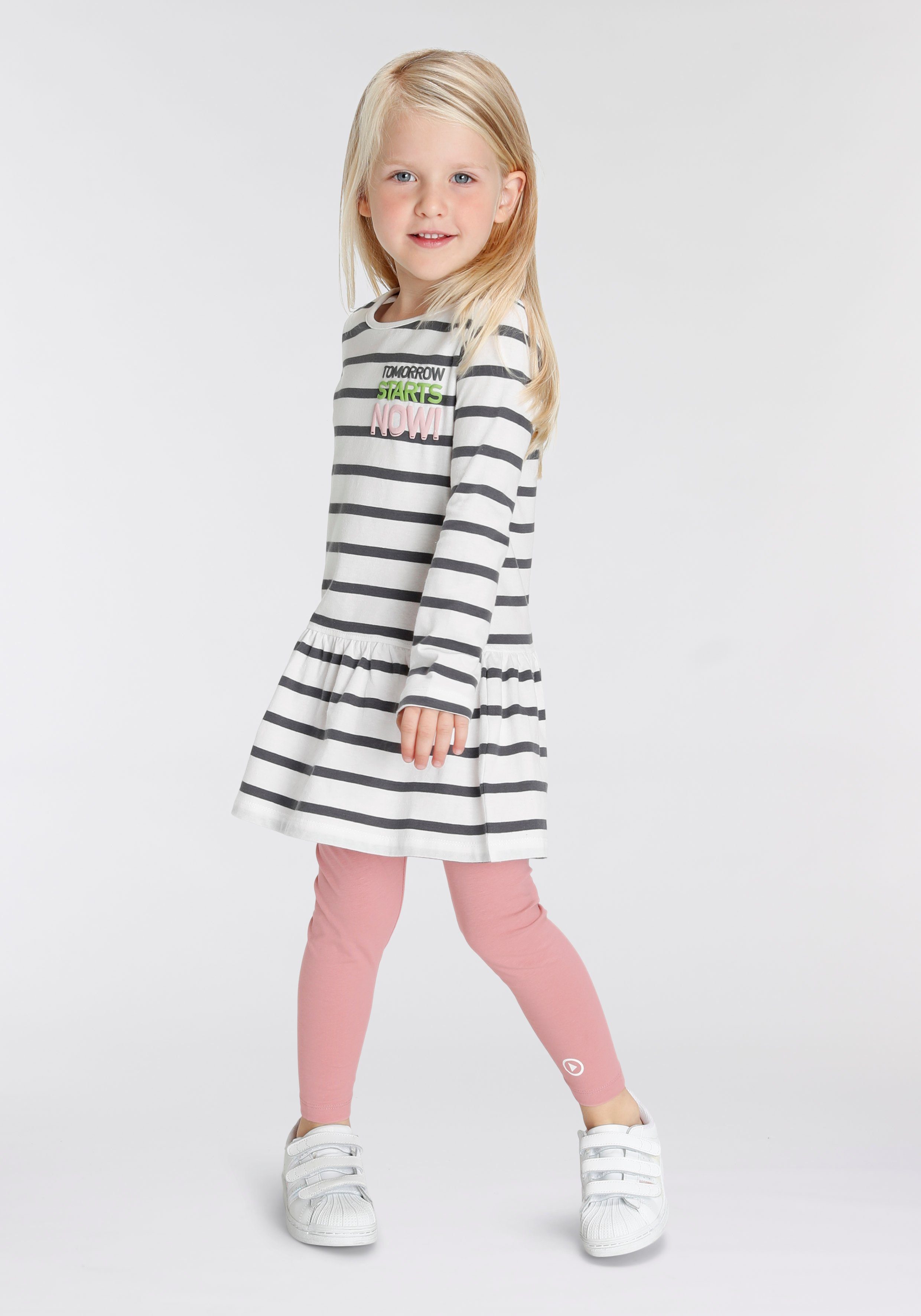 KIDSWORLD Kleid & Leggings Tomorrow starts now! (Set, 2-tlg) süßes Outfit