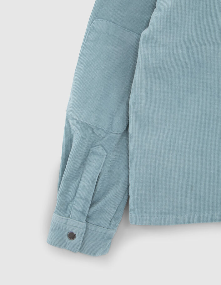 Chemise verte en velours milleraies garçon