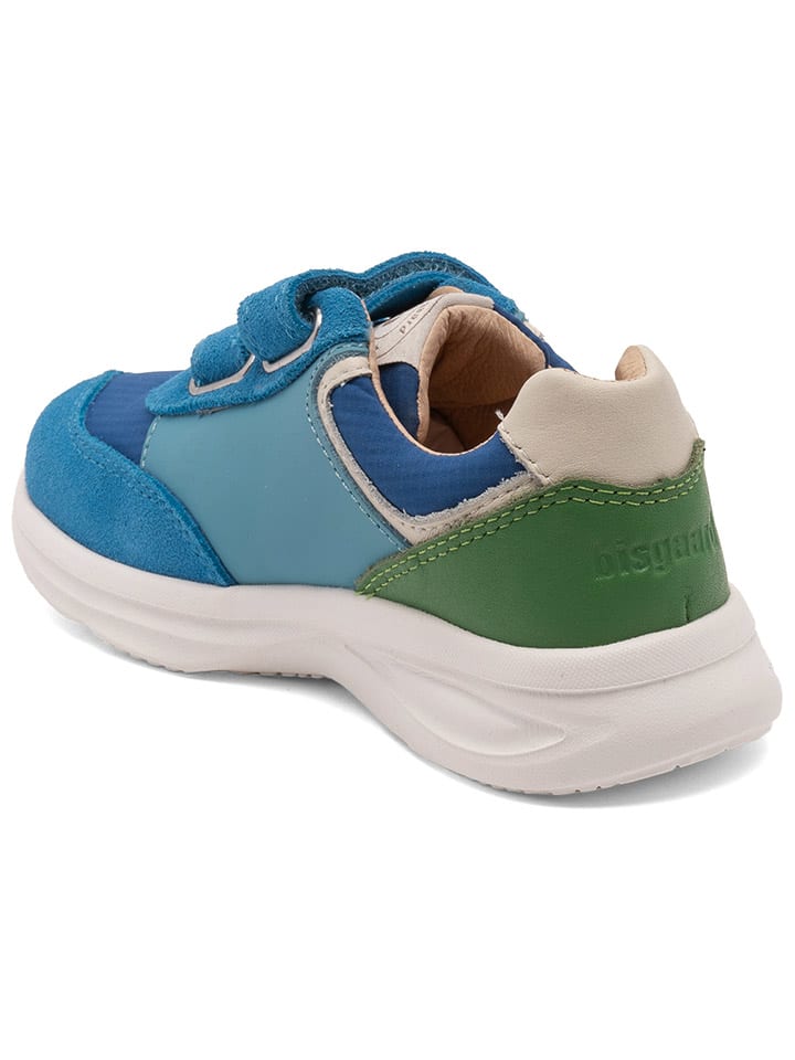bisgaard Leder-Sneakers in Blau/ Grün günstig kaufen