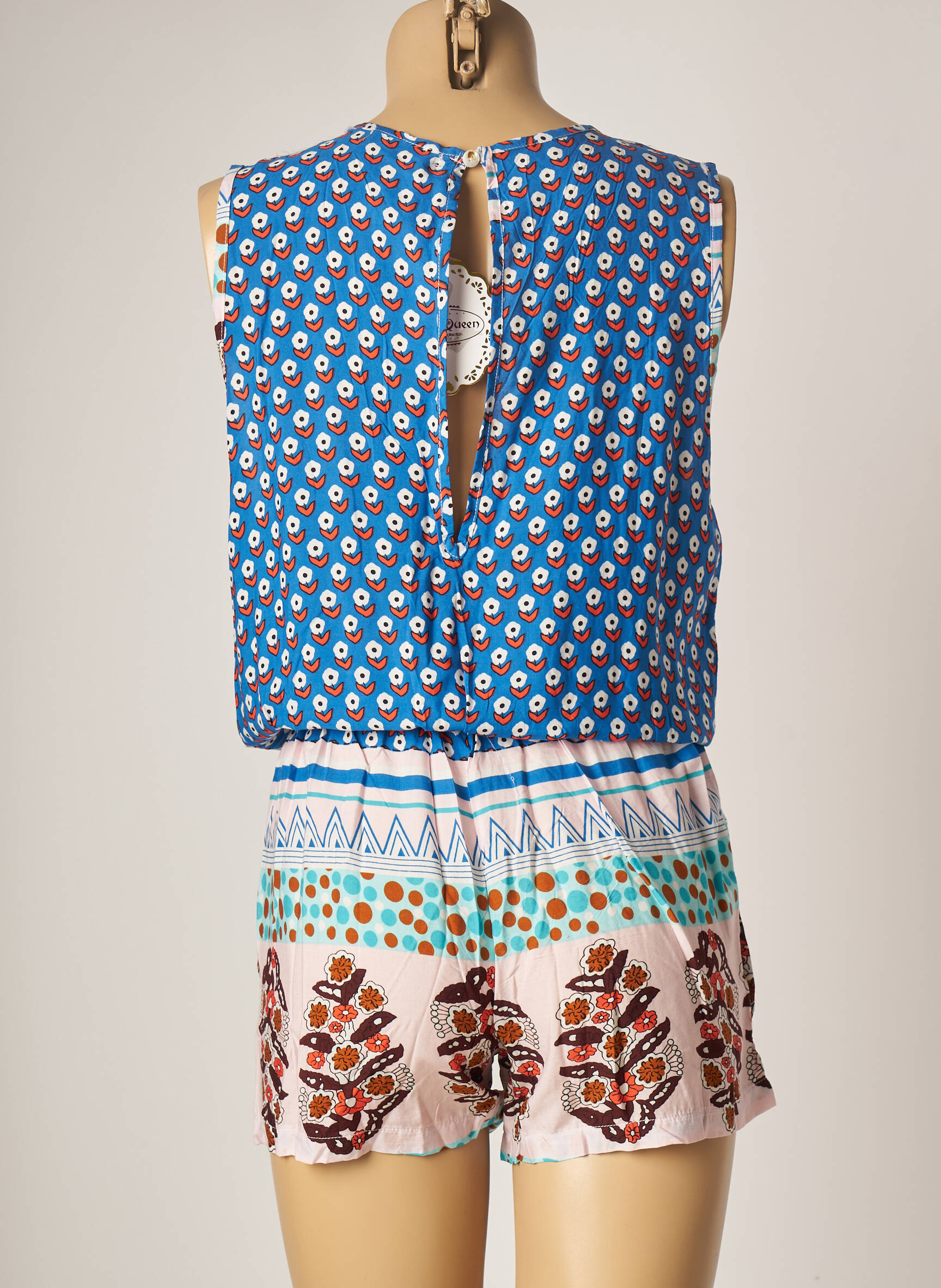 Red Queen Combi Shorts Femme couleur bleu