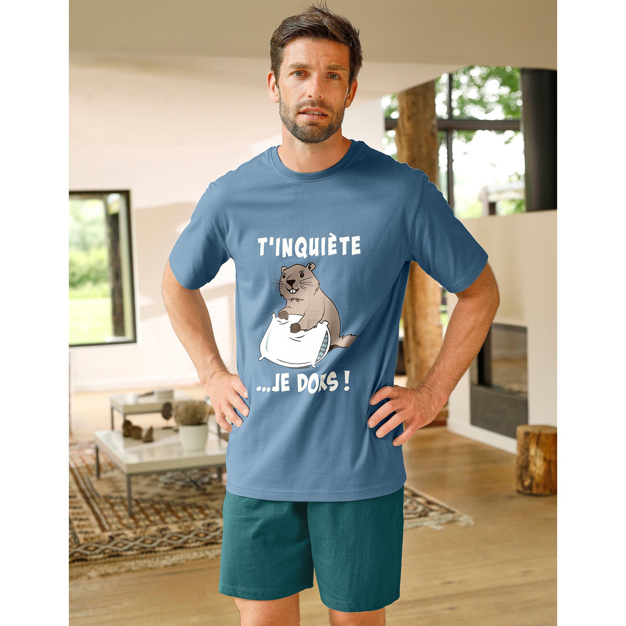 Pyjama short manches courtes marmotte