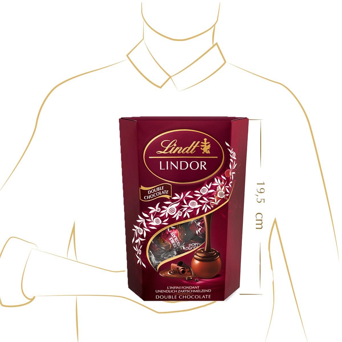 LINDOR Cornet Double Chocolate, 500g