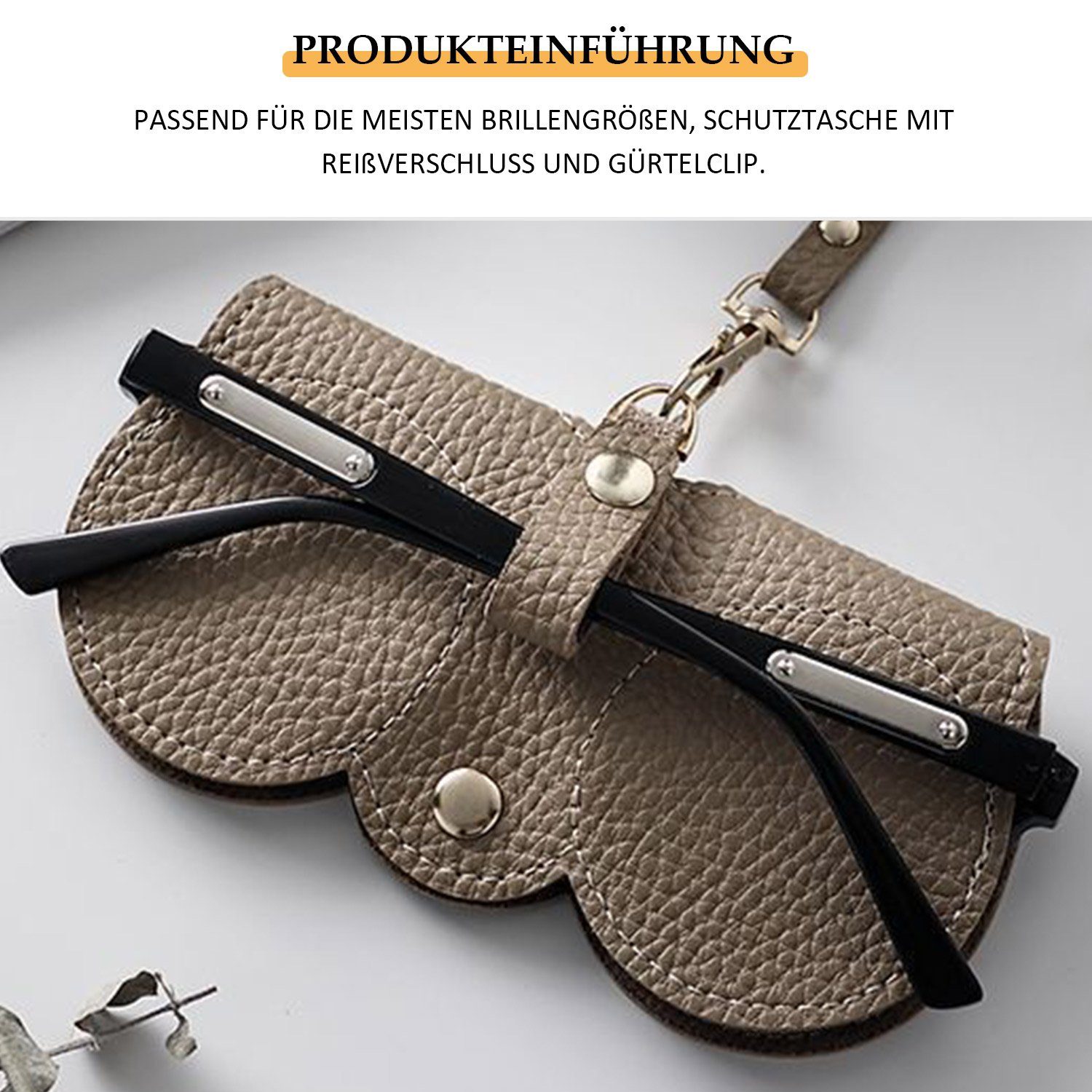 TOPMELON Brillenetui 3-Stk Weiche Leder-Sonnenbrillen Sonnenbrillentasche