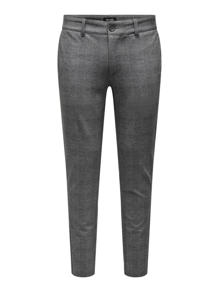 Only&Sons Stoffhose Karierte Stretch Chino Trousers ONSMARK in Grau günstig kaufen