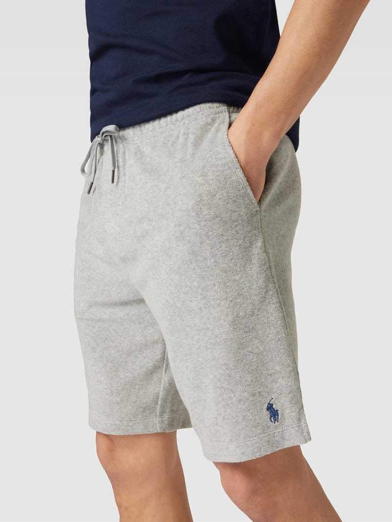 Sweatshorts mit Allover-Muster Modell 'ATHLETIC' in hellgrau meliert