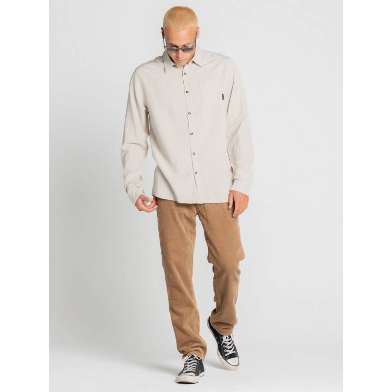 RUSTY OVERTONE LONG SLEEVE LINEN SHIRT Langarmhemd Herren